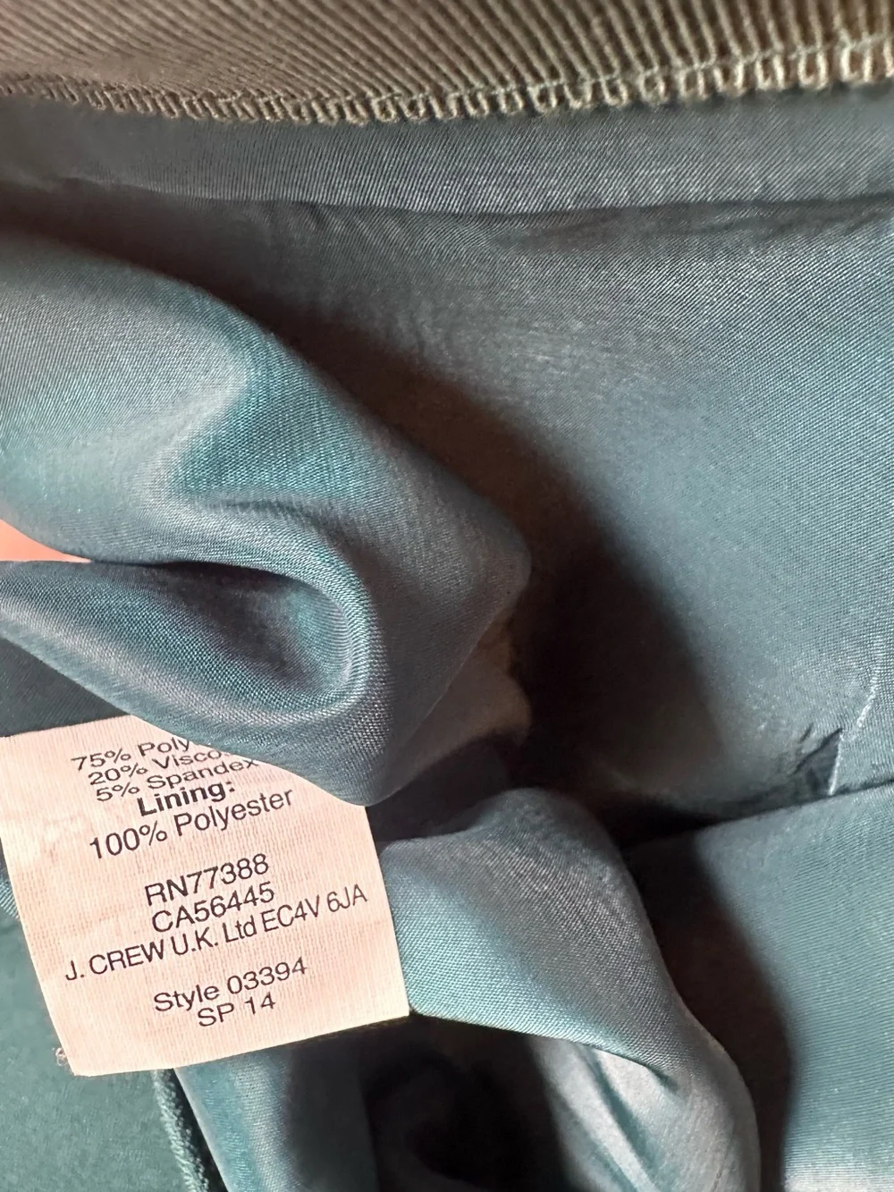 J Crew Dark Green A-Line Skirt